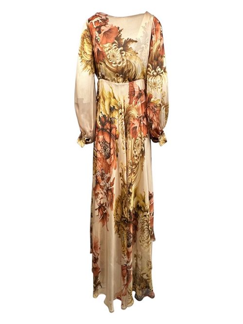 abito donna fantasia foglie beige Milva Mi | 2455E
